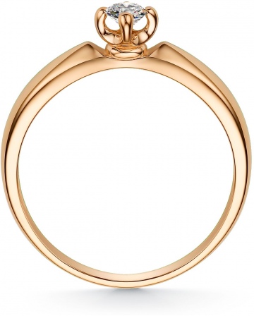 Кольцо с 1 бриллиантом из красного золота (арт. 800793)