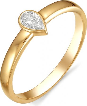 Кольцо Капелька с 1 бриллиантом из красного золота (арт. 801045)