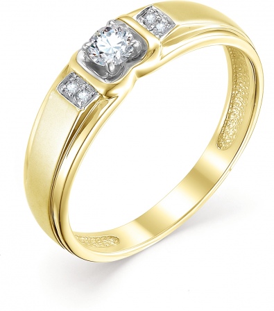Кольцо с 5 бриллиантами из жёлтого золота (арт. 801080)