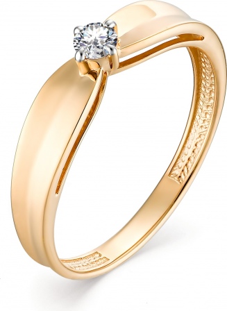 Кольцо с 1 бриллиантом из красного золота (арт. 801172)