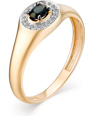 Кольцо с сапфиром и бриллиантами из красного золота (арт. 801300)