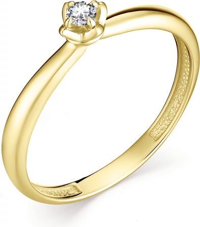 Кольцо с 1 бриллиантом из жёлтого золота (арт. 801476)