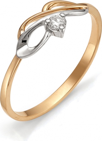 Кольцо с бриллиантом из красного золота (арт. 810422)