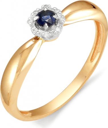 Кольцо с сапфиром, бриллиантами из красного золота (арт. 810627)