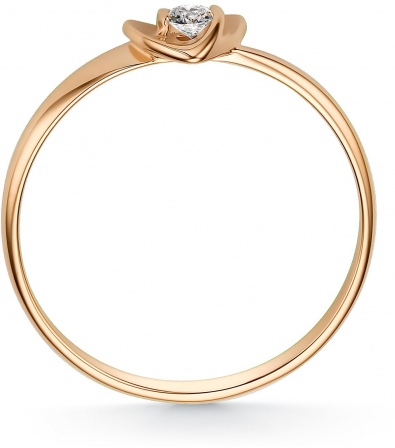 Кольцо Сердце с бриллиантом из красного золота (арт. 810667)