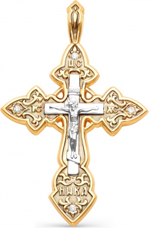 Крестик с бриллиантом из красного золота (арт. 813361)