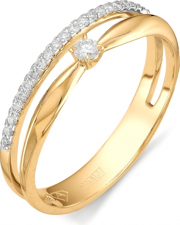 Кольцо с бриллиантом из желтого золота (арт. 814961)