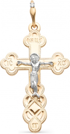 Крестик с бриллиантом из красного золота (арт. 815372)