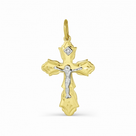 Крестик с бриллиантом из желтого золота (арт. 815466)
