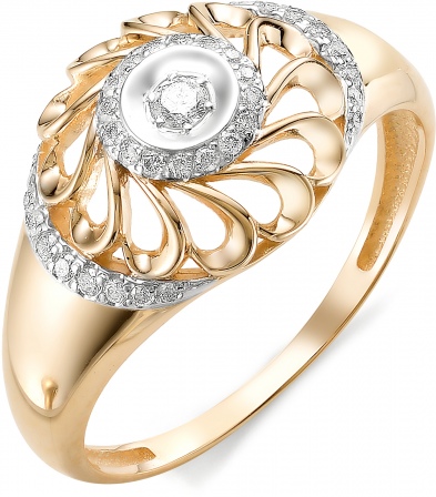 Кольцо с бриллиантами из красного золота (арт. 815648)