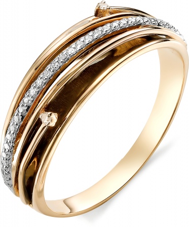 Кольцо с бриллиантами из красного золота (арт. 815709)