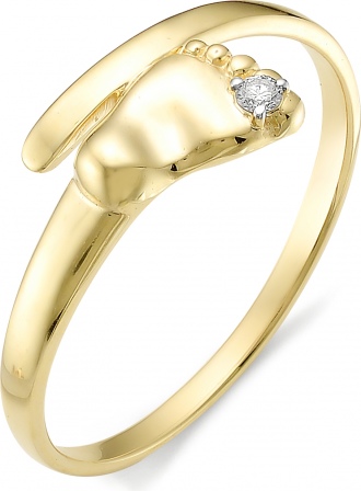 Кольцо Ножка с бриллиантом из желтого золота 585 пробы (арт. 815848)