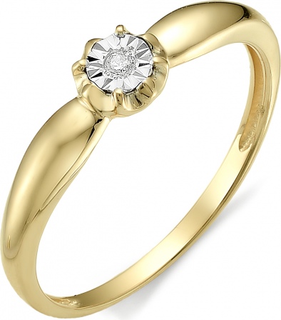 Кольцо с бриллиантом из желтого золота 585 пробы (арт. 815851)