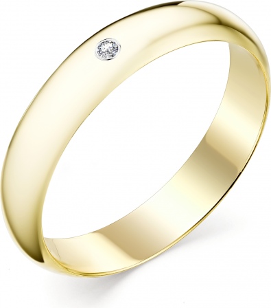 Кольцо с 1 бриллиантом из жёлтого золота (арт. 816313)