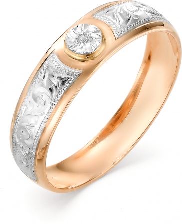 Кольцо с 1 бриллиантом из красного золота (арт. 816427)