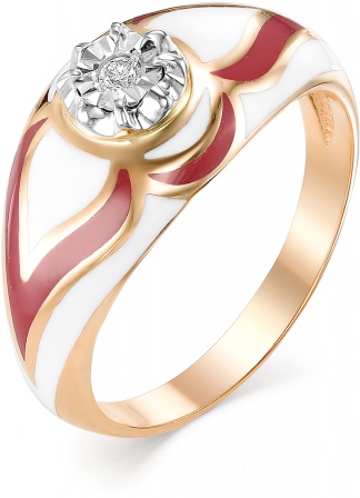 Кольцо с 1 бриллиантом из красного золота (арт. 816994)