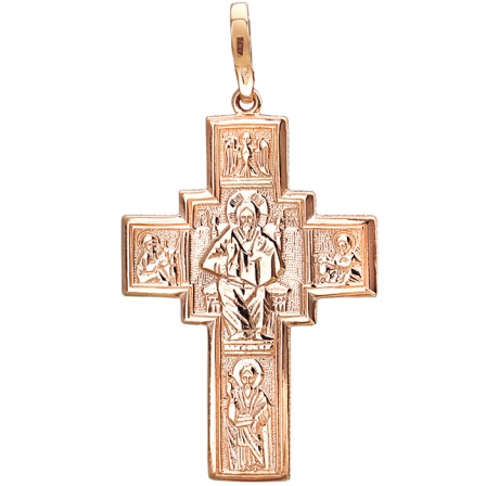 Крестик из красного золота (арт. 833053)