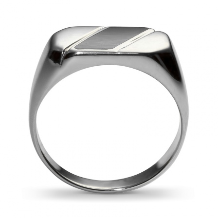 Кольцо с 1 ониксом из серебра (арт. 845161)