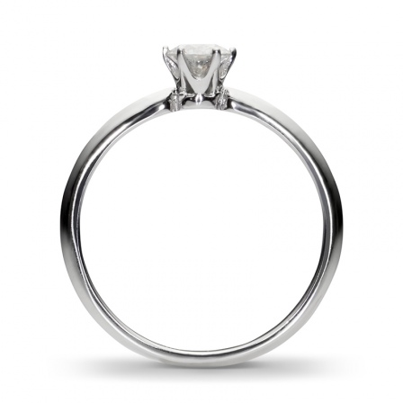 Классическое кольцо с бриллиантом 0.4 карат из белого золота (арт. 990004)
