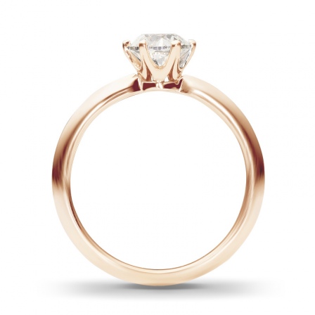 Классическое кольцо с бриллиантом 1 карат из красного золота (арт. 991199)