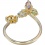 Кольцо Цветок с россыпью цветных камней из жёлтого золота