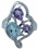Кольцо с фианитами, топазами и аметистами из серебра