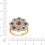 Кольцо с кварцами и бриллиантами из жёлтого золота