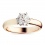 Классическое кольцо с бриллиантом 2 карата из красного золота