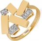 Кольцо с 20 бриллиантами из жёлтого золота