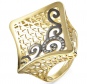 Кольцо с 18 бриллиантами из жёлтого золота