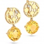 Серьги с цитринами и бриллиантами из жёлтого золота