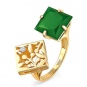 Кольцо с ониксом и бриллиантом из жёлтого золота