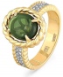 Кольцо с турмалином и бриллиантами из жёлтого золота