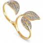 Кольцо на два пальца с 79 бриллиантами из жёлтого золота