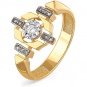 Кольцо с 11 бриллиантами из жёлтого золота