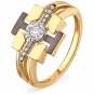 Кольцо с 9 бриллиантами из жёлтого золота