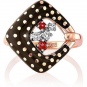 Кольцо с топазами и бриллиантами из красного золота