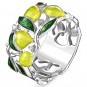 Кольцо Лимоны с 3 бриллиантами из серебра