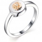 Кольцо Роза с 1 бриллиантом из серебра и золота