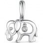 Подвеска Слон с 1 бриллиантом из серебра
