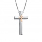 Колье Крест с 1 бриллиантом из серебра и золота