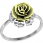 Кольцо Цветок с 1 кораллом из серебра