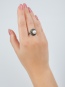 Кольцо Цветок с жемчугом и марказитами из серебра