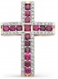 Крестик с рубинами и бриллиантами из красного золота
