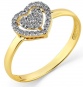 Кольцо Сердце с 25 бриллиантами из жёлтого золота