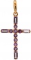Крестик с 12 аметистами из красного золота