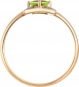 Кольцо с хризолитом и фианитами из жёлтого золота