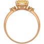 Кольцо с цитрином и хризолитами из красного золота