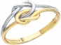 Кольцо Узелки из комбинированного золота