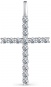 Крестик с 16 бриллиантами из белого золота